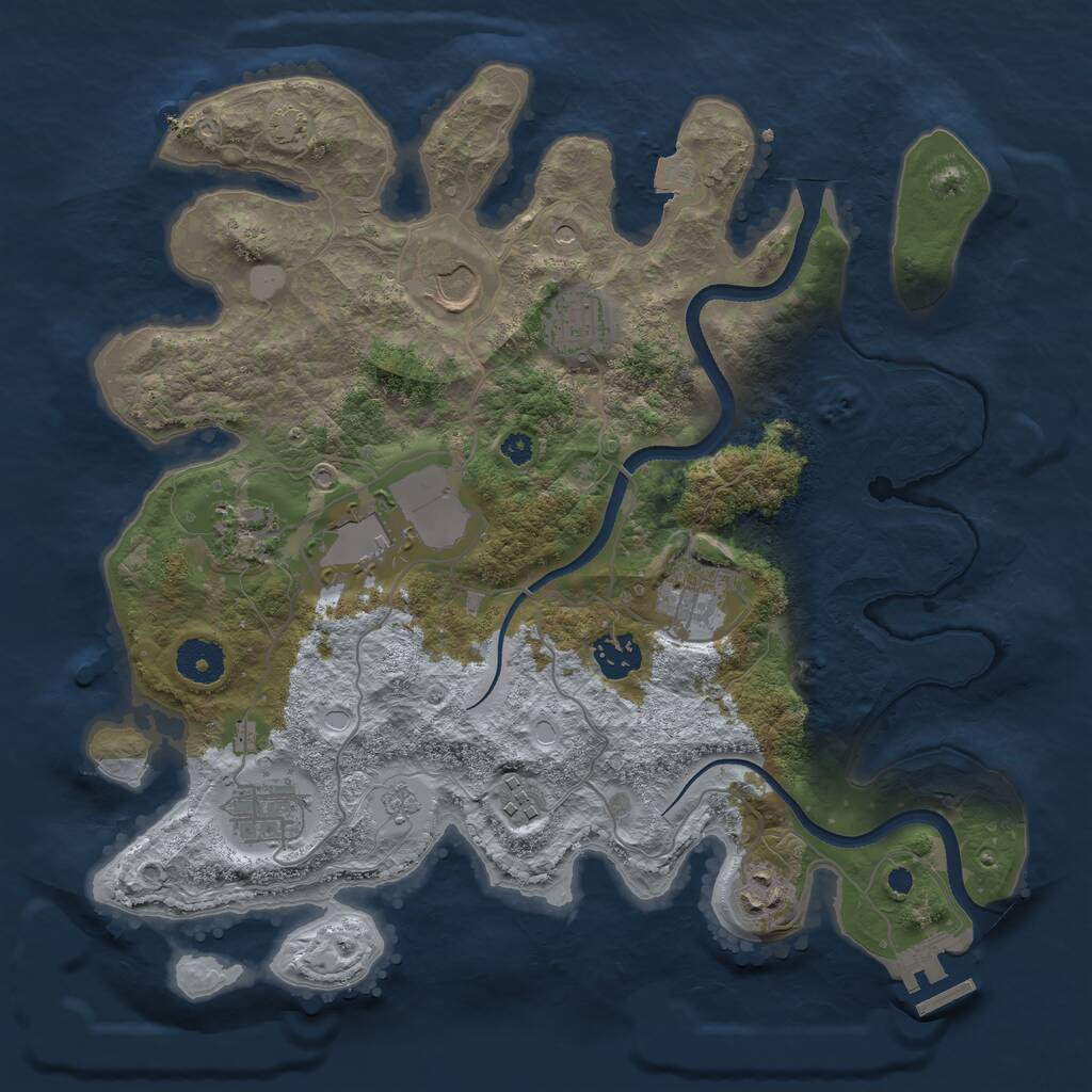 Rust Map: Procedural Map, Size: 3500, Seed: 337007372, 14 Monuments