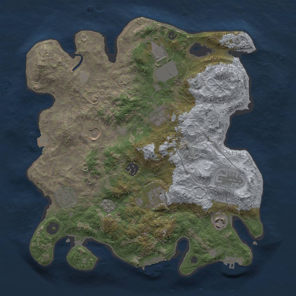 Rust Map: Procedural Map, Size: 3500, Seed: 108512331, 16 Monuments