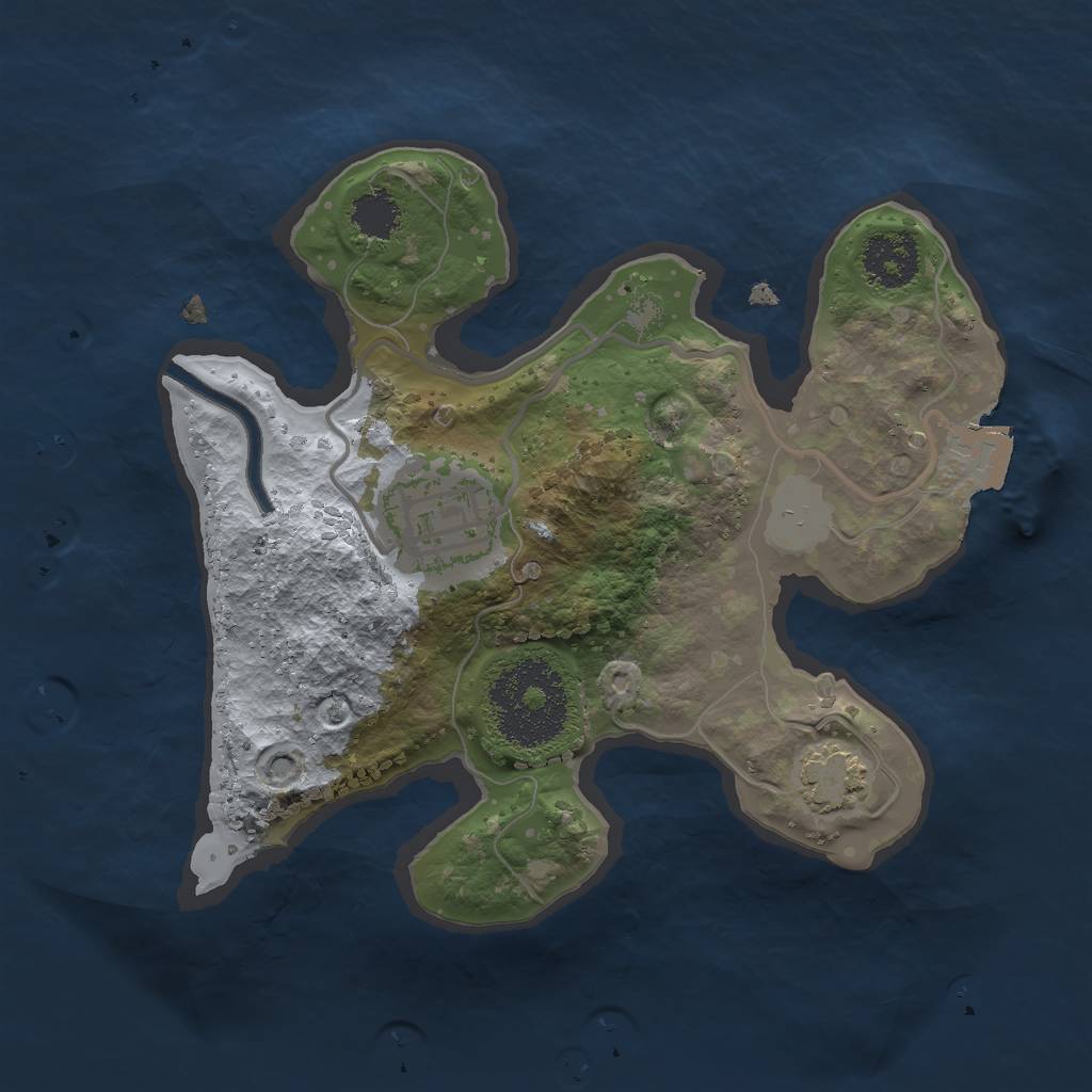 Rust Map: Procedural Map, Size: 2000, Seed: 790377258, 5 Monuments