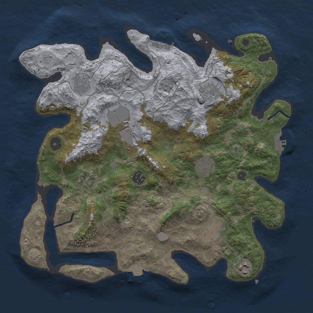 Rust Map: Procedural Map, Size: 3750, Seed: 269583277, 17 Monuments