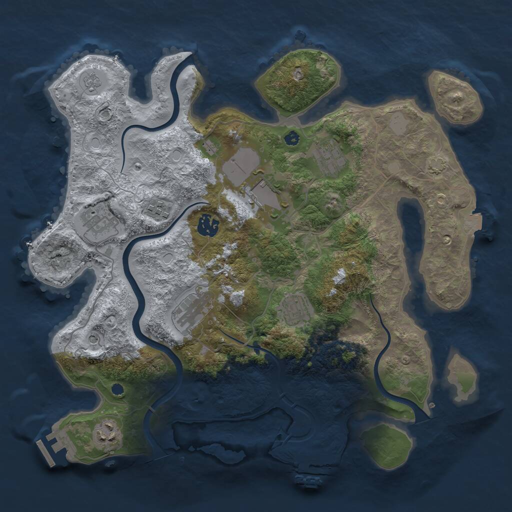 Rust Map: Procedural Map, Size: 3500, Seed: 1404841922, 14 Monuments