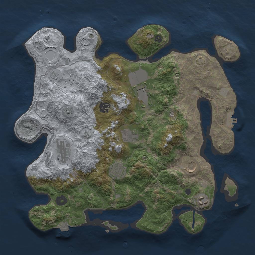 Rust Map: Procedural Map, Size: 3500, Seed: 1404841922, 15 Monuments