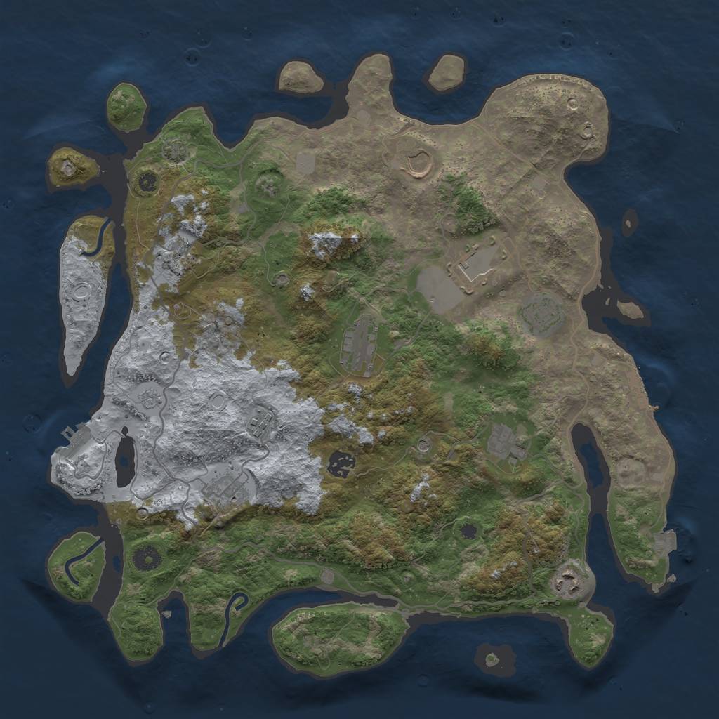 Rust Map: Procedural Map, Size: 4000, Seed: 976750673, 18 Monuments