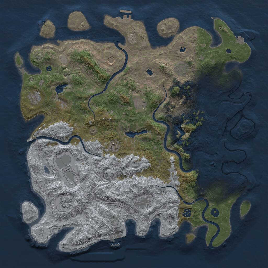 Rust Map: Procedural Map, Size: 4700, Seed: 601853772, 16 Monuments