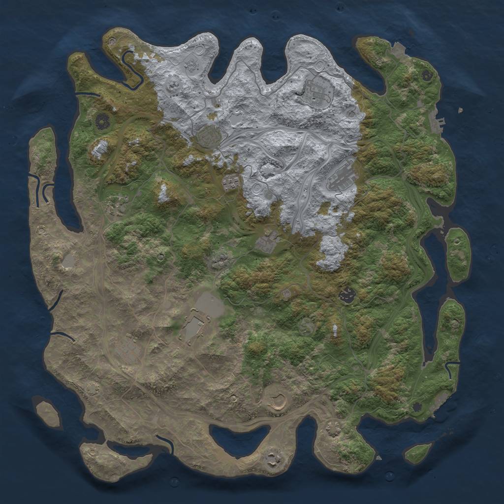 Rust Map: Procedural Map, Size: 4700, Seed: 485583457, 19 Monuments