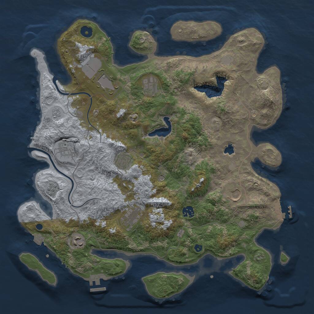 Rust Map: Procedural Map, Size: 4000, Seed: 2023499, 15 Monuments