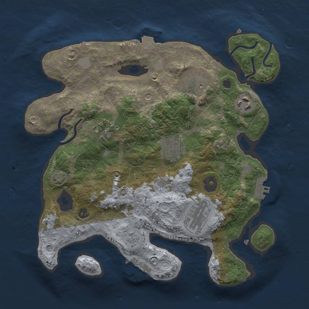 Rust Map: Procedural Map, Size: 3000, Seed: 187342, 13 Monuments