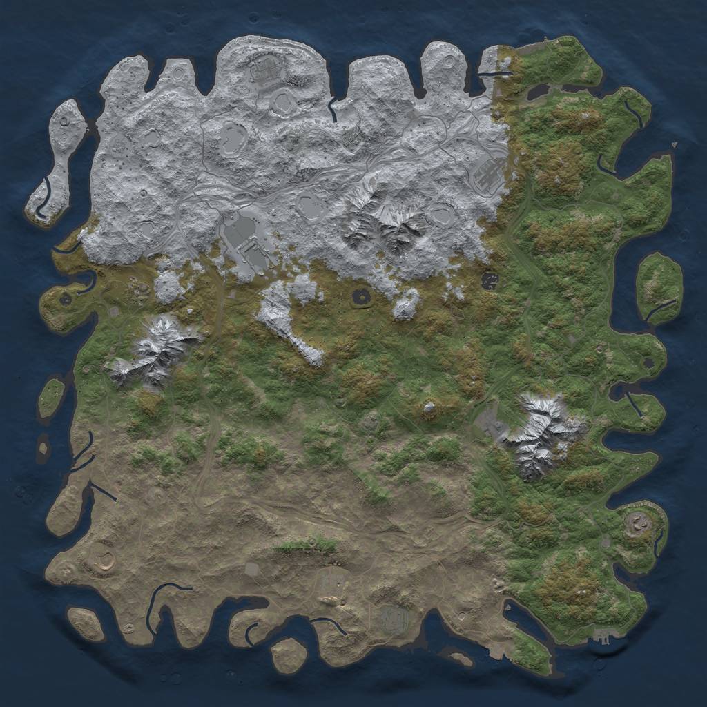 Rust Map: Procedural Map, Size: 6000, Seed: 1231289247, 19 Monuments