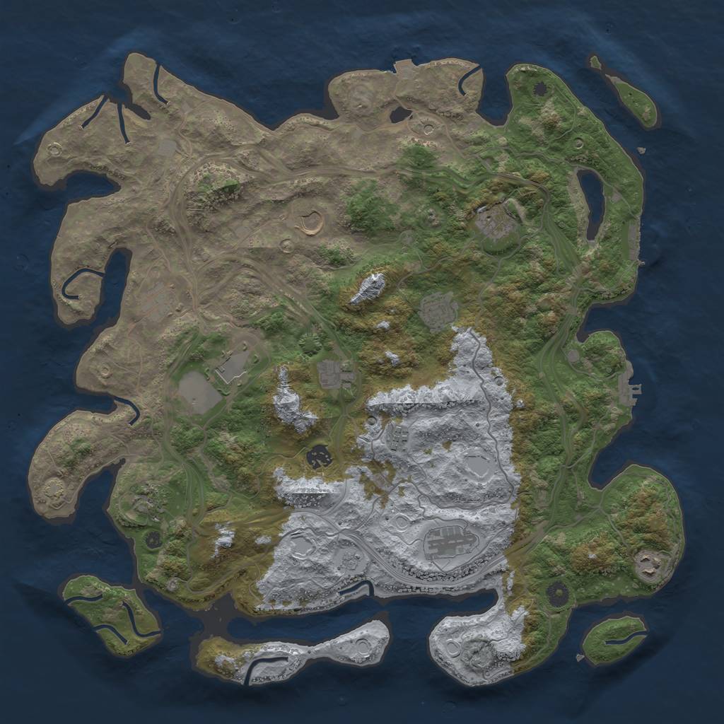 Rust Map: Procedural Map, Size: 4500, Seed: 1109613817, 19 Monuments