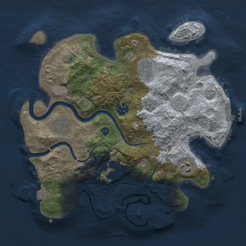Rust Map: Procedural Map, Size: 3000, Seed: 1321401752, 12 Monuments