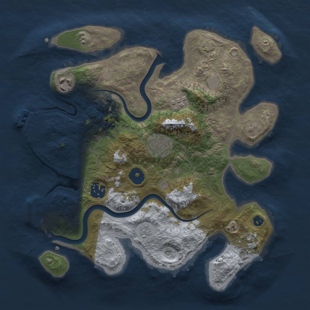 Rust Map: Procedural Map, Size: 3000, Seed: 663766070, 10 Monuments