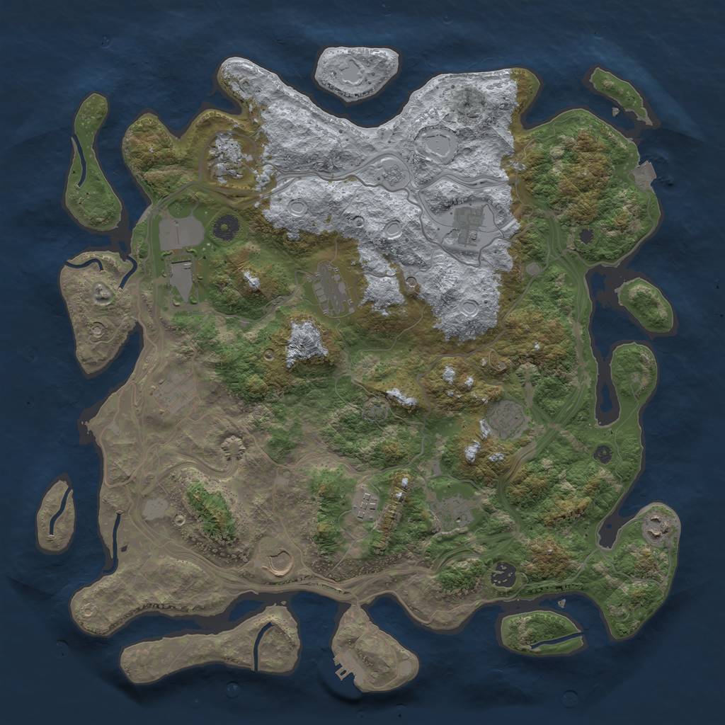 Rust Map: Procedural Map, Size: 4250, Seed: 813754364, 18 Monuments