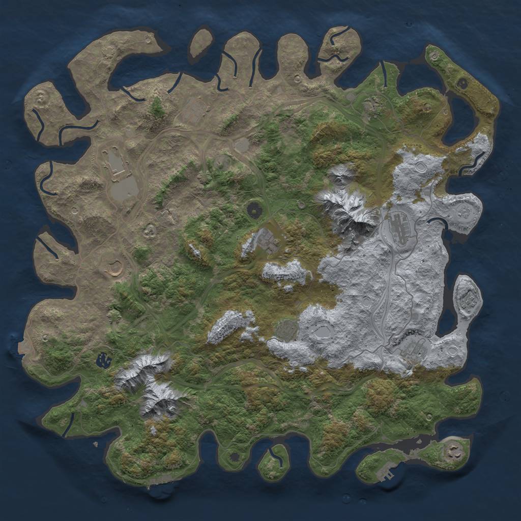 Rust Map: Procedural Map, Size: 5000, Seed: 29883, 19 Monuments