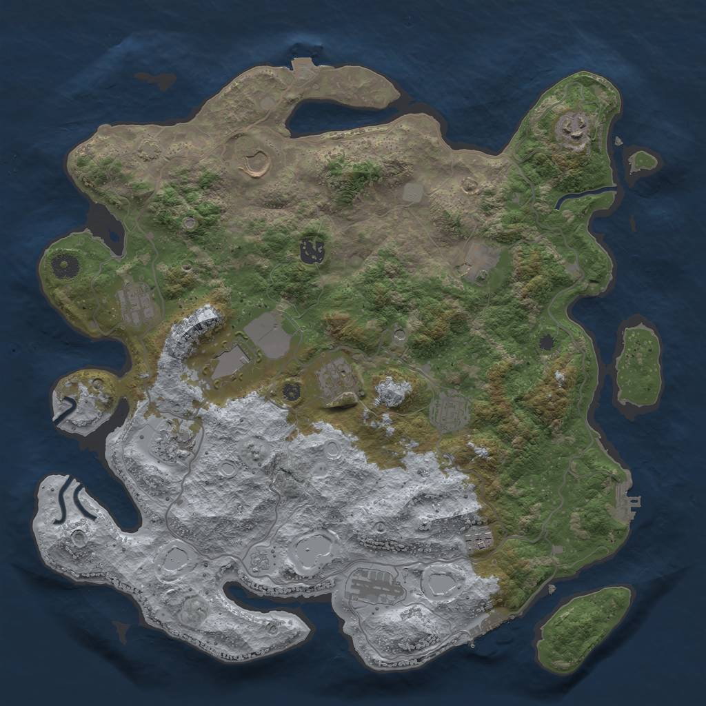 Rust Map: Procedural Map, Size: 4000, Seed: 589757184, 19 Monuments