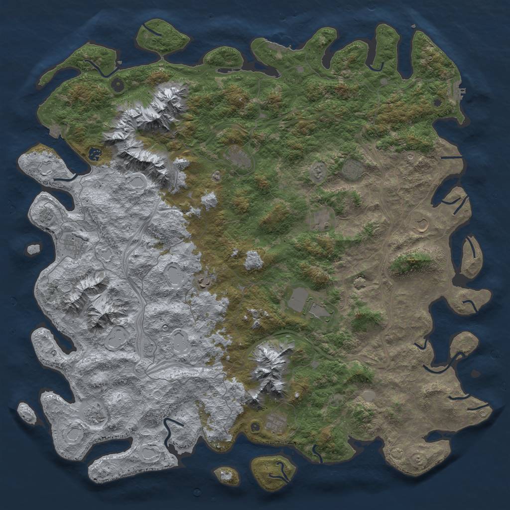 Rust Map: Procedural Map, Size: 5800, Seed: 1505585352, 19 Monuments