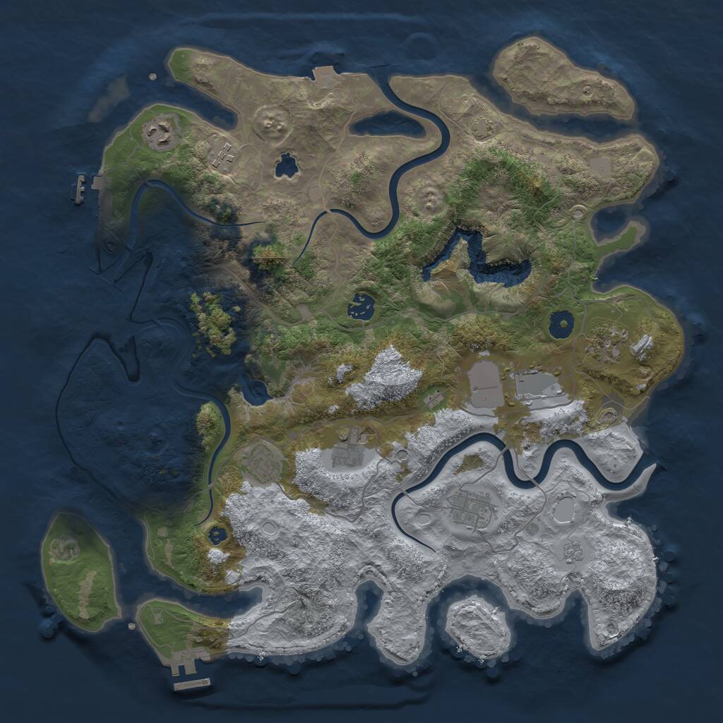 Rust Map: Procedural Map, Size: 4000, Seed: 1509173654, 14 Monuments