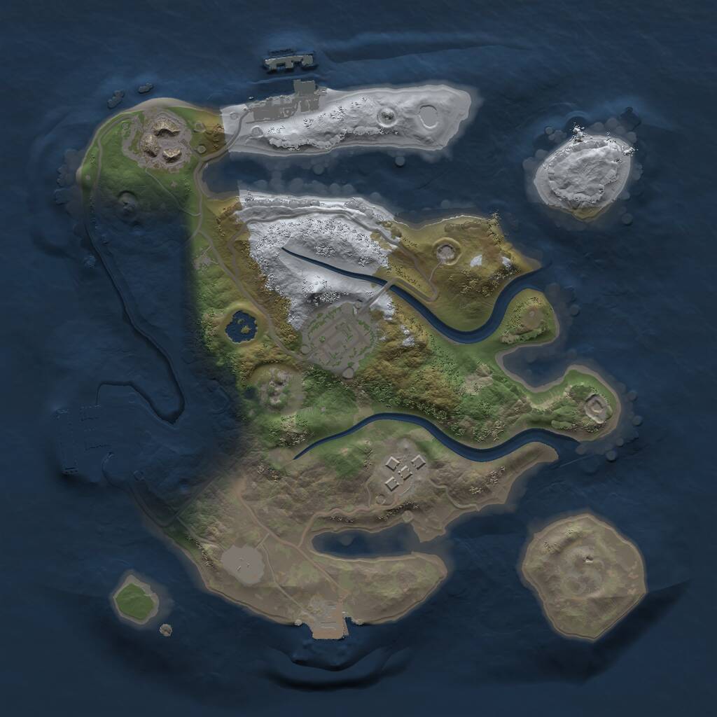 Rust Map: Procedural Map, Size: 2340, Seed: 4120, 6 Monuments
