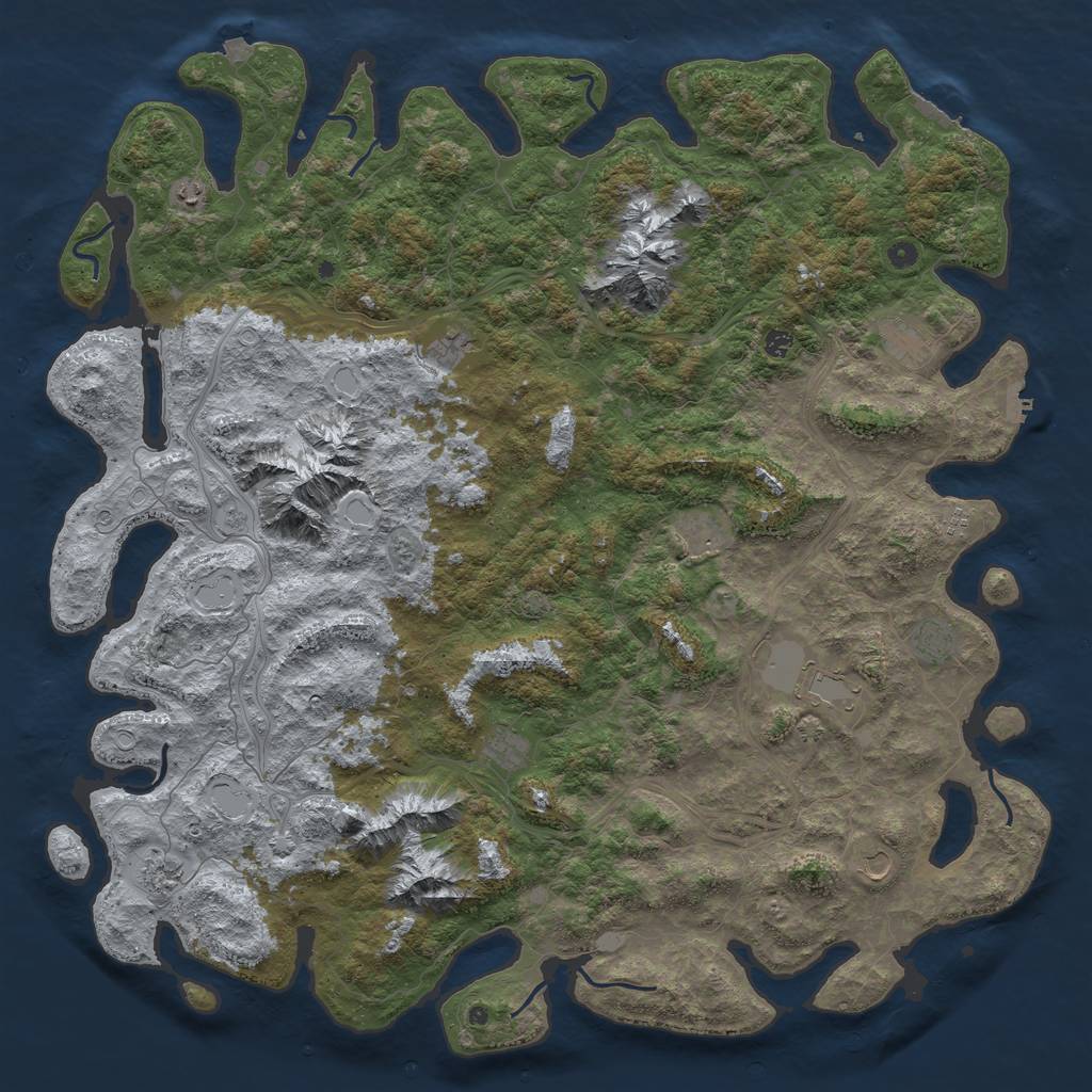Rust Map: Procedural Map, Size: 5800, Seed: 658004767, 19 Monuments