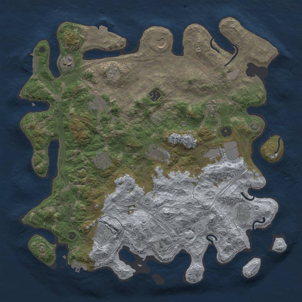 Rust Map: Procedural Map, Size: 4250, Seed: 846165233, 19 Monuments