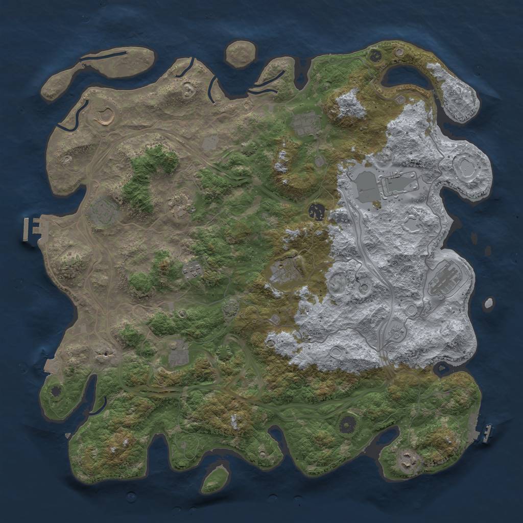 Rust Map: Procedural Map, Size: 4500, Seed: 412024, 19 Monuments