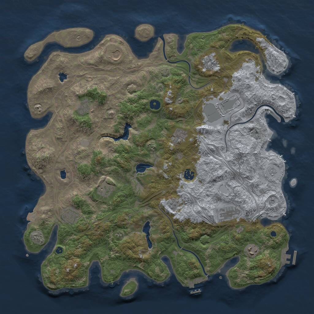 Rust Map: Procedural Map, Size: 4500, Seed: 412024, 17 Monuments