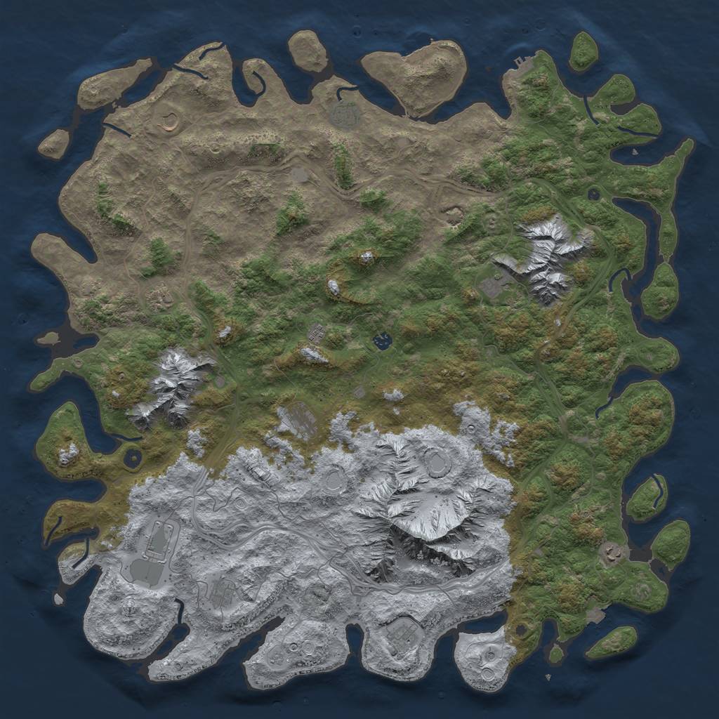Rust Map: Procedural Map, Size: 6000, Seed: 1659867353, 19 Monuments