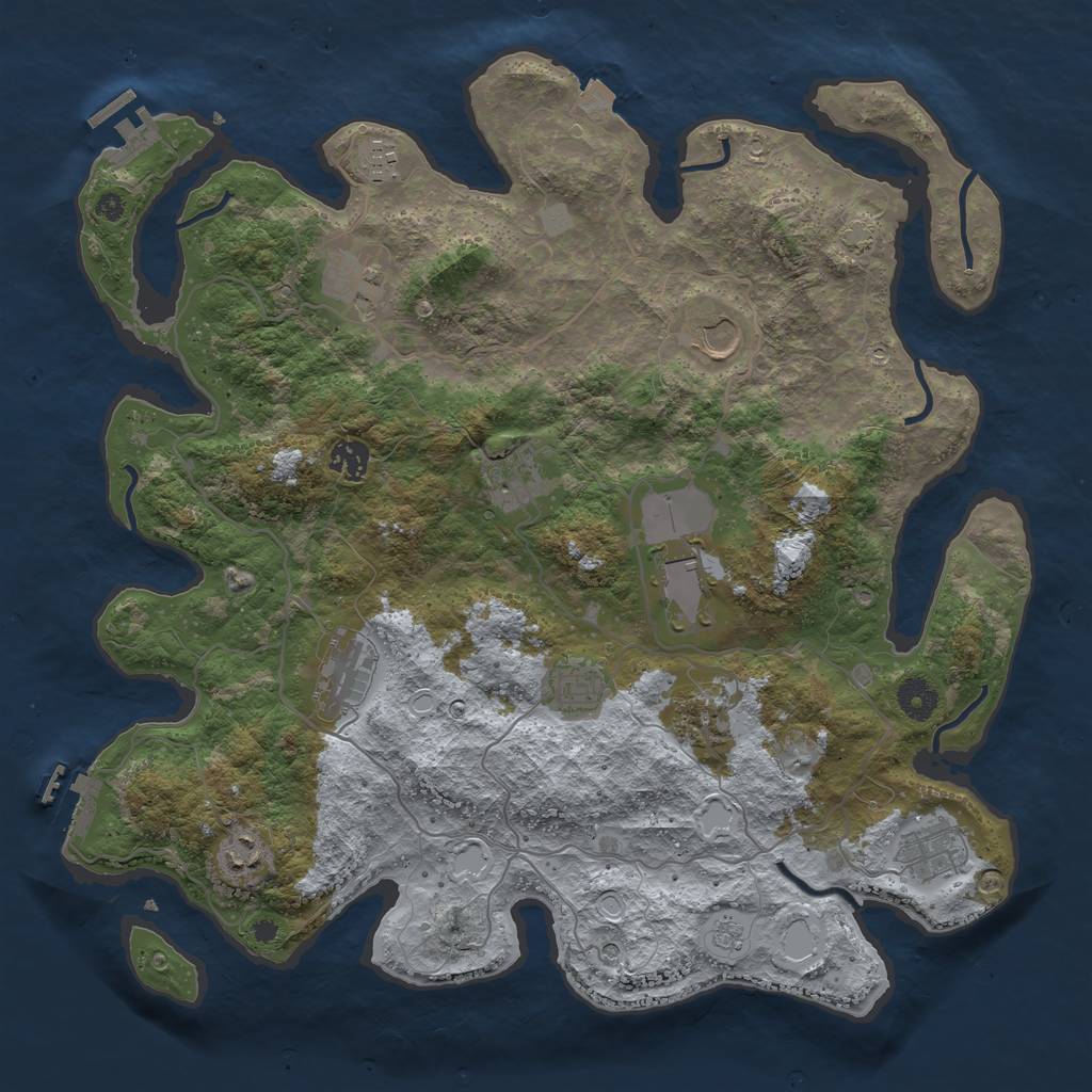 Rust Map: Procedural Map, Size: 4000, Seed: 52597504, 19 Monuments