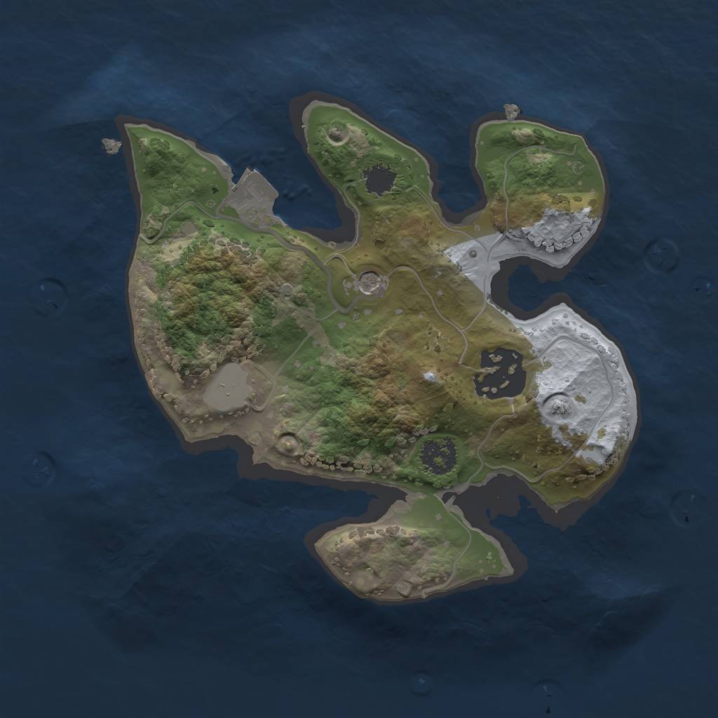 Rust Map: Procedural Map, Size: 2000, Seed: 390872366, 5 Monuments