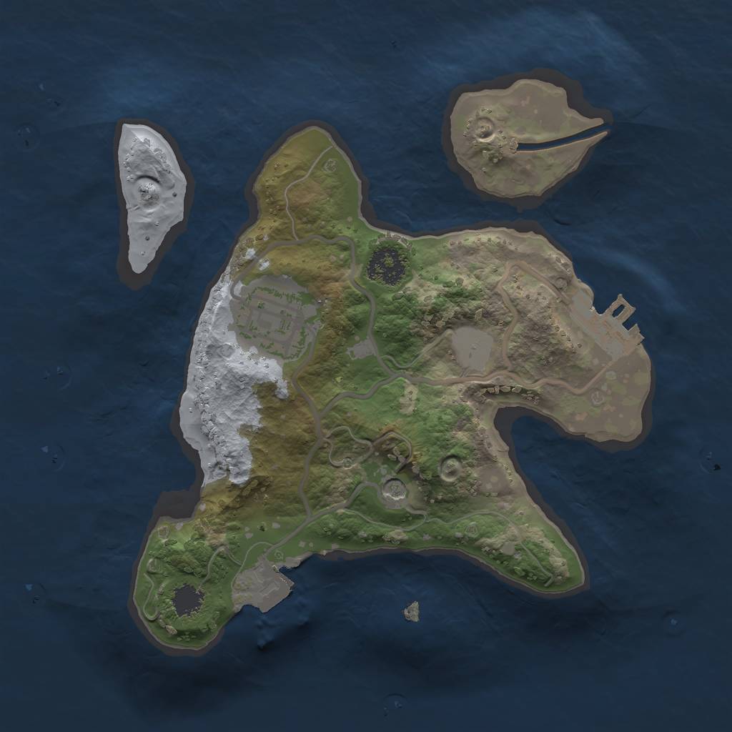 Rust Map: Procedural Map, Size: 2000, Seed: 723198, 6 Monuments