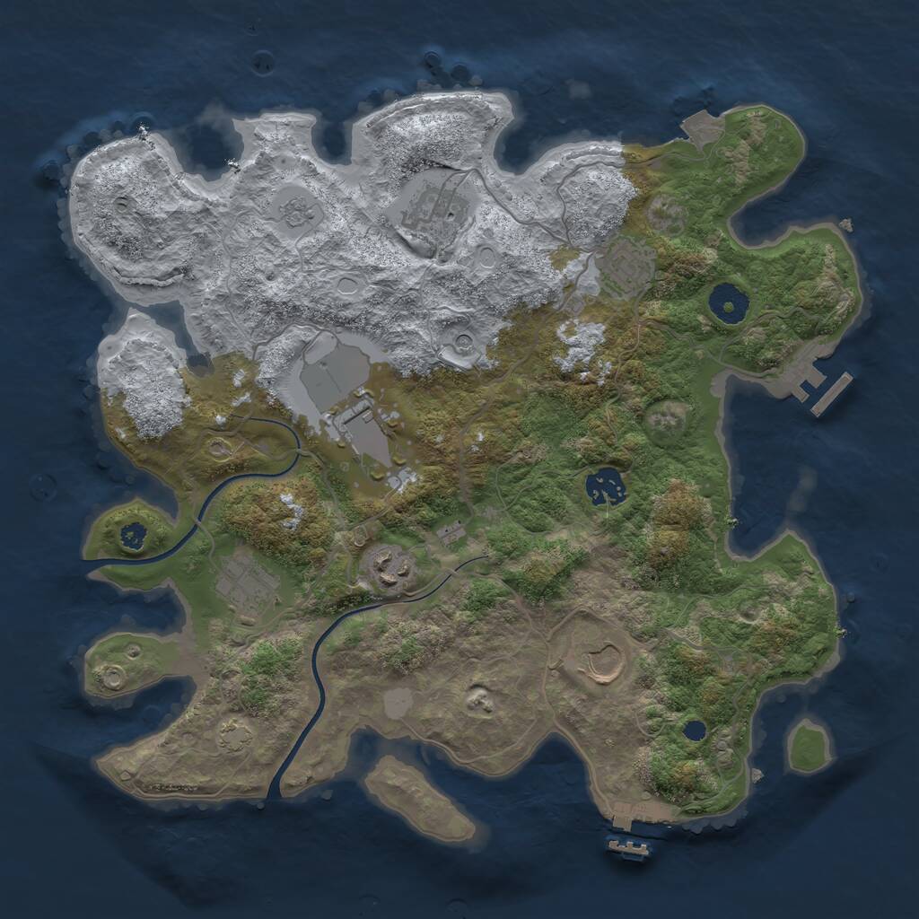 Rust Map: Procedural Map, Size: 3500, Seed: 2018133, 13 Monuments