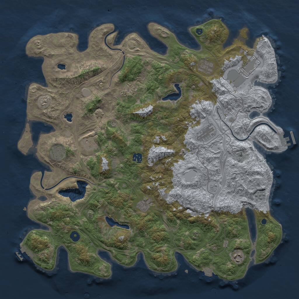 Rust Map: Procedural Map, Size: 4500, Seed: 776352606, 16 Monuments