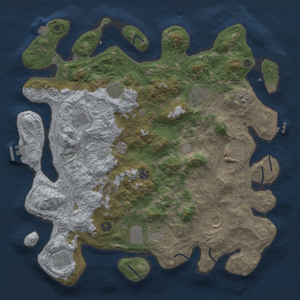 Rust Map: Procedural Map, Size: 4250, Seed: 799680670, 19 Monuments