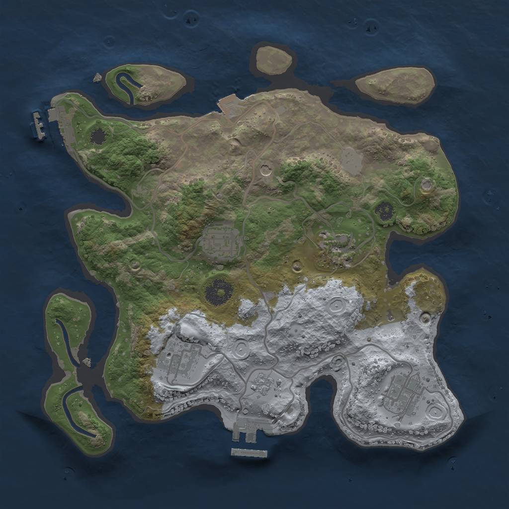Rust Map: Procedural Map, Size: 2850, Seed: 7854687, 11 Monuments