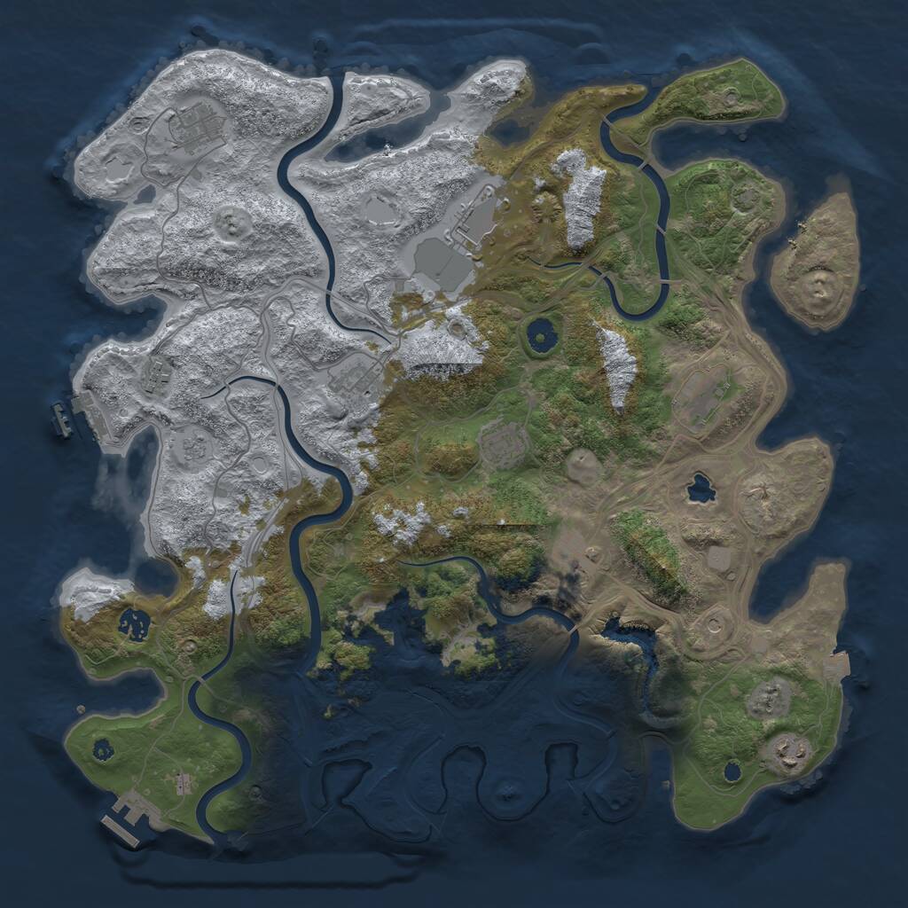 Rust Map: Procedural Map, Size: 4250, Seed: 31295, 15 Monuments