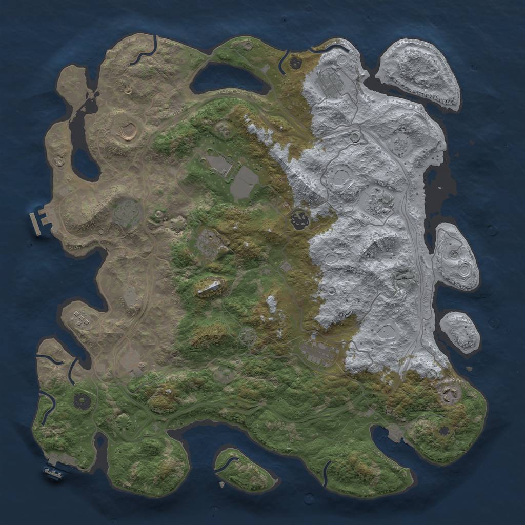 Rust Map: Procedural Map, Size: 4500, Seed: 936350076, 19 Monuments
