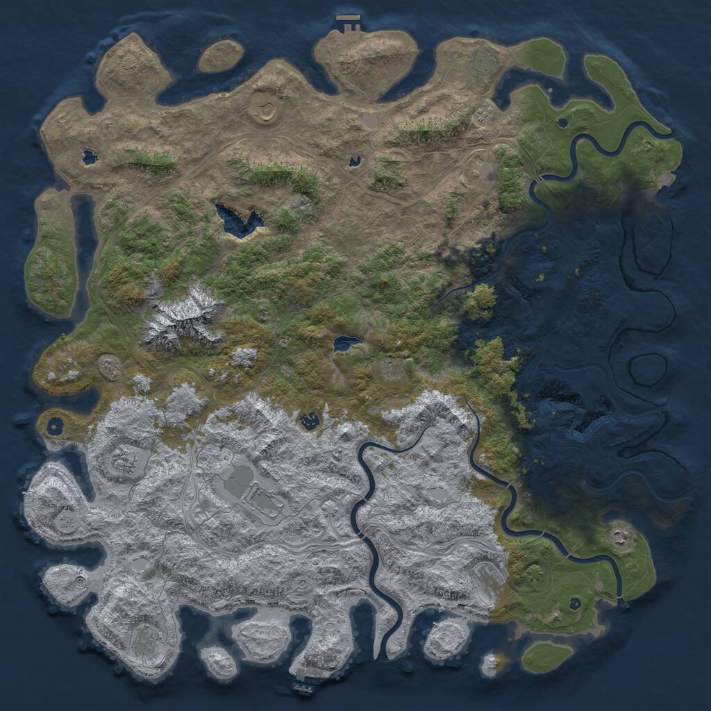 Rust Map: Procedural Map, Size: 6000, Seed: 998054654, 17 Monuments