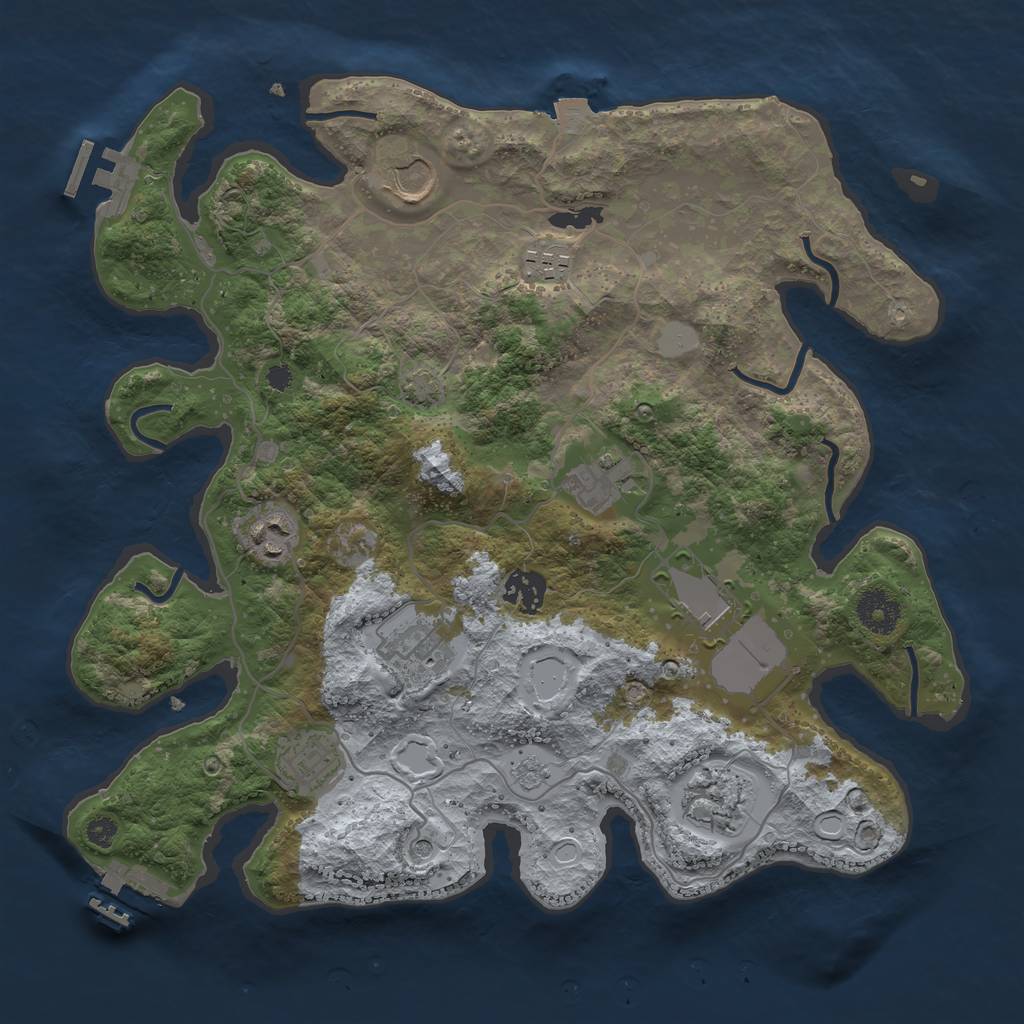 Rust Map: Procedural Map, Size: 3500, Seed: 1770526228, 17 Monuments