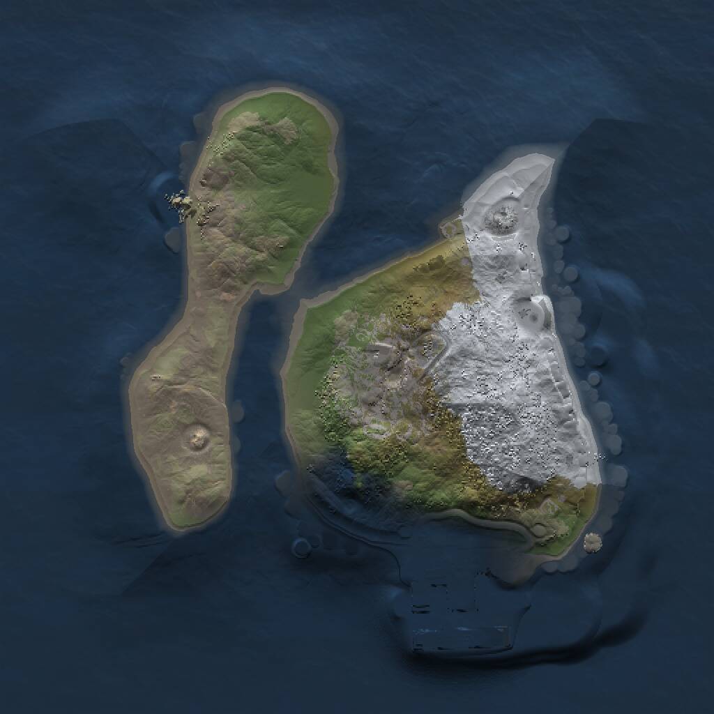 Rust Map: Procedural Map, Size: 1500, Seed: 1424168694, 2 Monuments