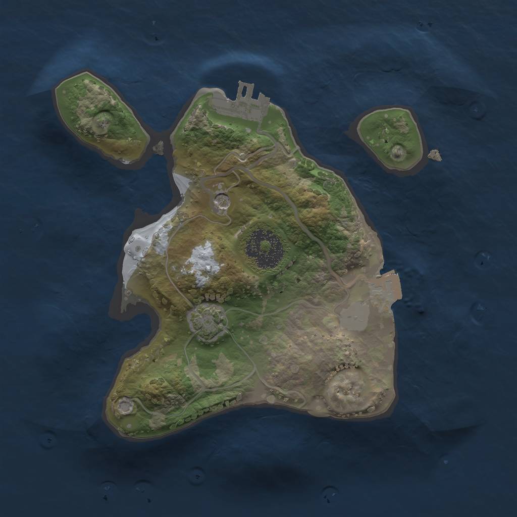 Rust Map: Procedural Map, Size: 2000, Seed: 7605981, 6 Monuments