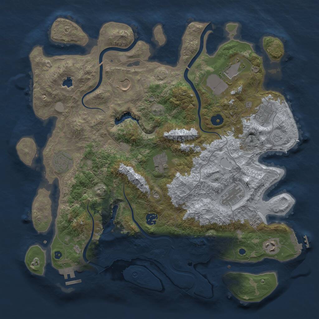 Rust Map: Procedural Map, Size: 4000, Seed: 90909050, 15 Monuments