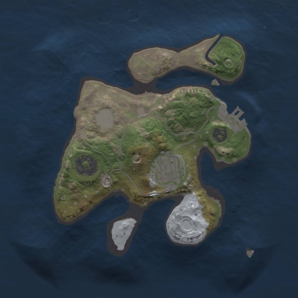 Rust Map: Procedural Map, Size: 2000, Seed: 469823, 5 Monuments