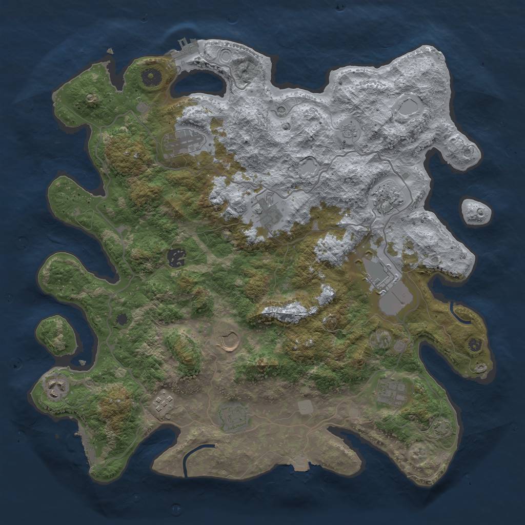 Rust Map: Procedural Map, Size: 4000, Seed: 6153, 18 Monuments