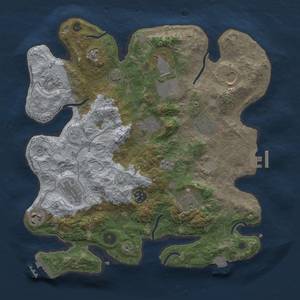 Thumbnail Rust Map: Procedural Map, Size: 3500, Seed: 44231233, 18 Monuments