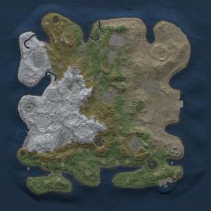 Thumbnail Rust Map: Procedural Map, Size: 3500, Seed: 44231233, 17 Monuments