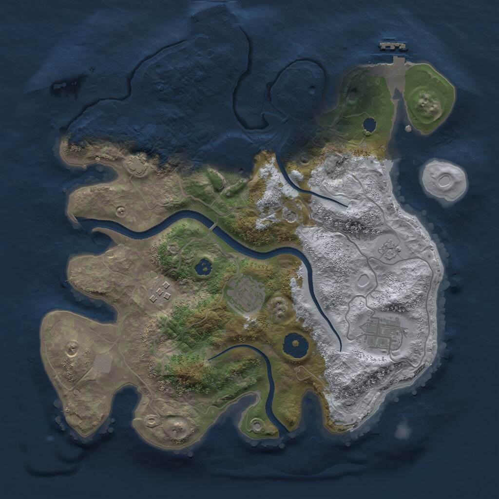 Rust Map: Procedural Map, Size: 3000, Seed: 134488921, 10 Monuments