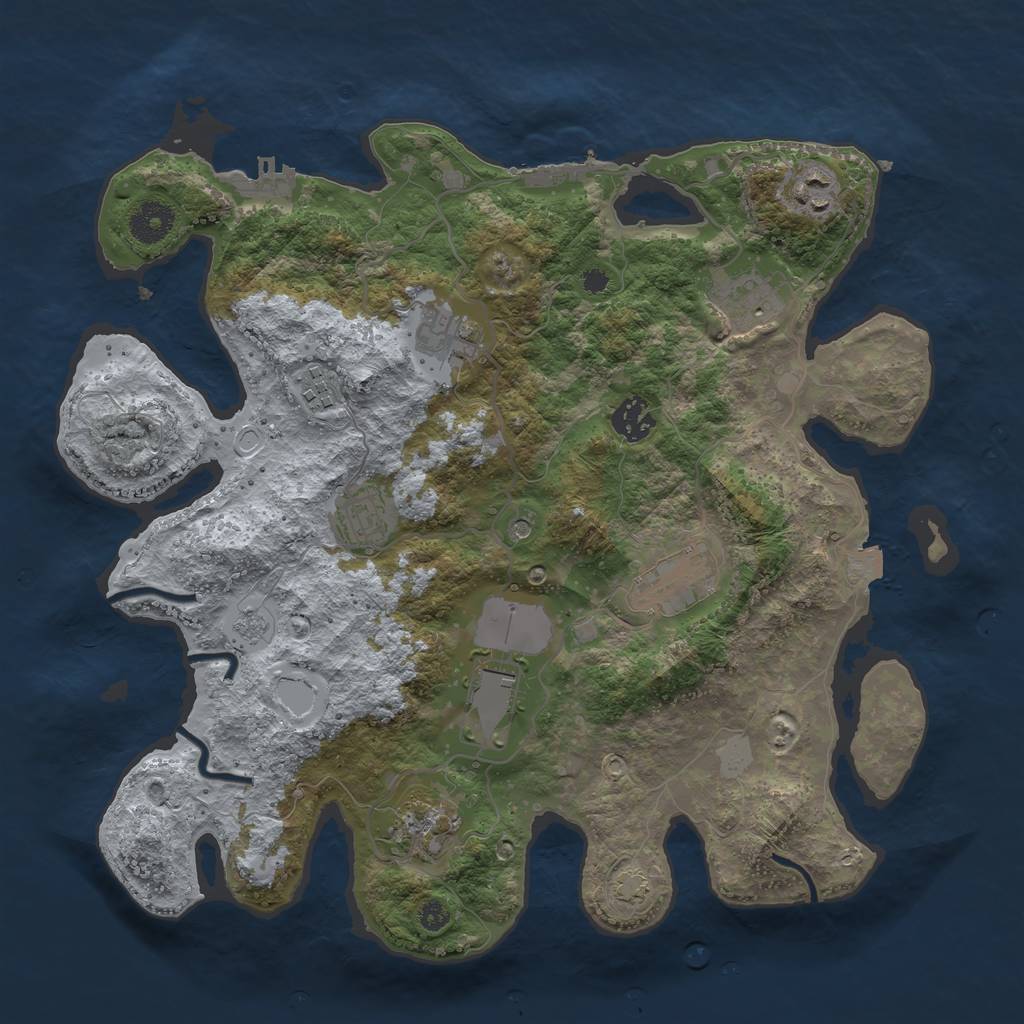 Rust Map: Procedural Map, Size: 3600, Seed: 20204, 17 Monuments