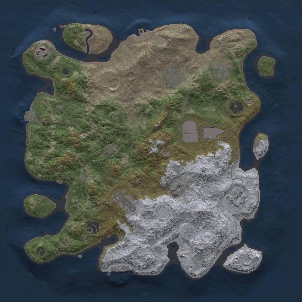 Rust Map: Procedural Map, Size: 3600, Seed: 10204, 16 Monuments