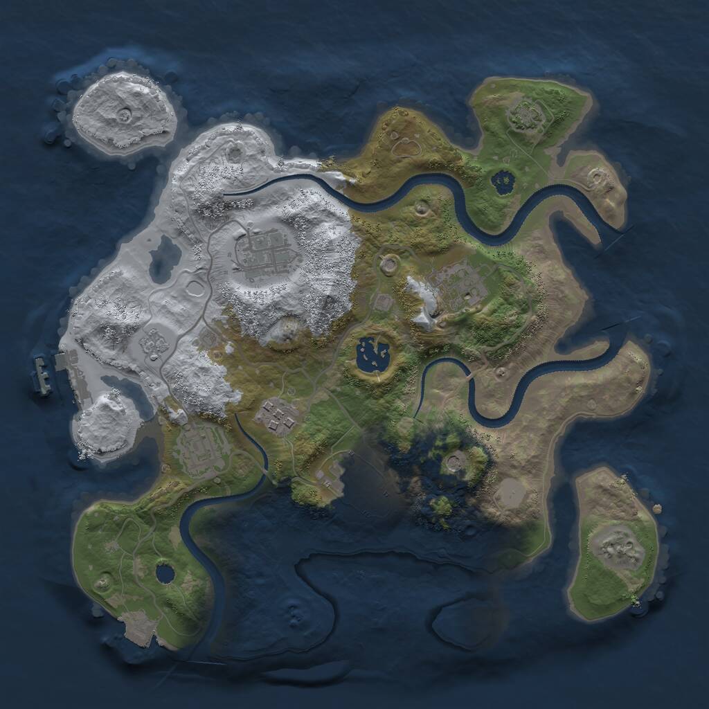 Rust Map: Procedural Map, Size: 3000, Seed: 13081, 11 Monuments