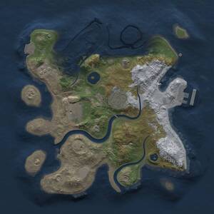 Thumbnail Rust Map: Procedural Map, Size: 2650, Seed: 1684990273, 7 Monuments