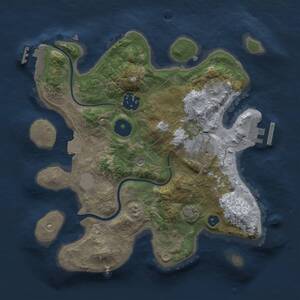 Thumbnail Rust Map: Procedural Map, Size: 2650, Seed: 1684990273, 7 Monuments